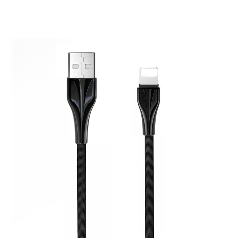 Kabel USB NOHON 3A trwałe szybkie ładowanie kable przewód ładowarki telefonu komórkowego dla iPhone 11 zawodowiec XS MAX XR X 8 7 6S plus linia danych: czarny