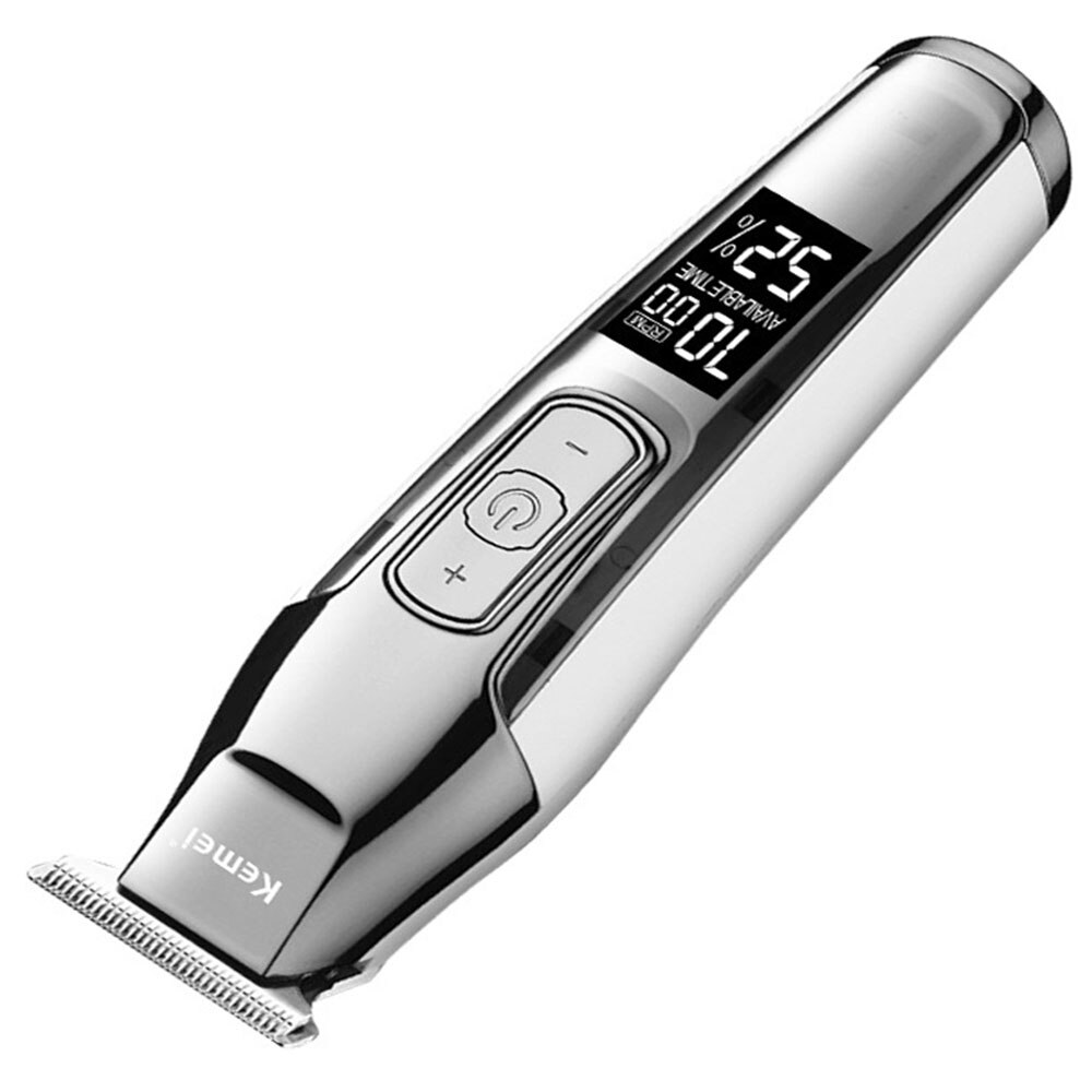 Kemei Professionele Mannen Tondeuse Lcd-scherm Digitale Elektrische Trimmer Tondeuse Scheerapparaat Snijden Tondeuse Scheermes