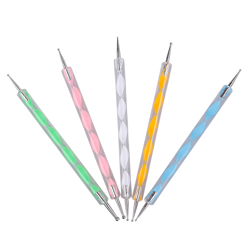 5 pçs pintura estênceis pedras modelo conjunto de acrílico hastes bola stylus pintura cerâmica argila artesanato prego selo mandala ferramentas pontilhar