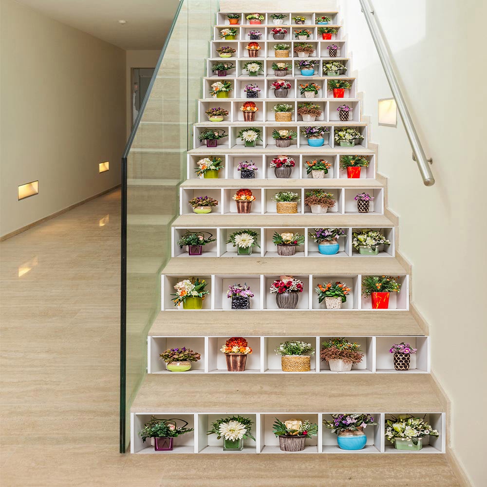 13 Teile/satz 3D Diy Treppen Aufkleber Abnehmbare Selbst Klebe Boden Schritt Treppe Poster Wasserdichte Pvc Aufkleber Hause Dekoration