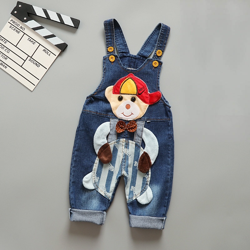 IENENS Baby Infant Boys Loose Denim Dungarees Long Pants Child Girls Trousers Boy's Jeans Overalls Kids Boy Girl Jumpsuit 1-3Y