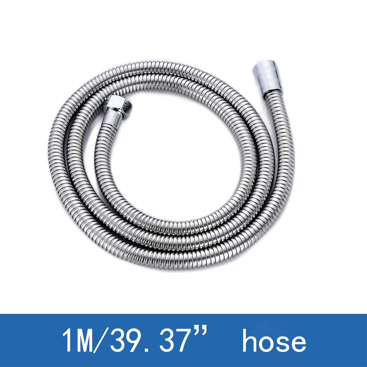 1.5M/2M Doucheslang Dikker Premium Roestvrij Staal Galvaniseren Handheld Douchekop Slang Voor Baden Reinigen Huisdier slang: 1M sliver