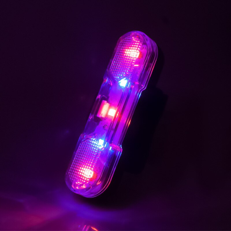 Bicycle light Bicycle tail light USB rechargeable flashlight front light rear light lanternRear light bike high visibility: Red and blue