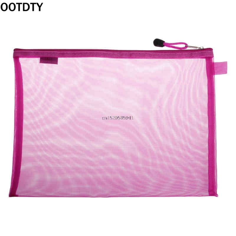 Bolsa de documentos de tela de nailon tamaño A4 cremallera Organizador de bolsillo de almacenamiento material de oficina escolar