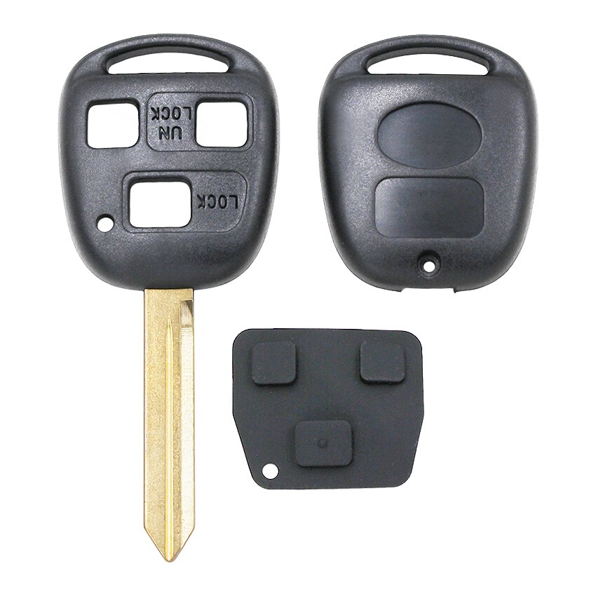 Replacement Remote Key Shell Fob Car Key Case Smart Key Housing for Toyota Yaris Avensis 3 Button Case Fob with Button Pad TOY47