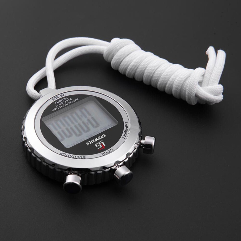 1 Pc Digital Timer Movement Sports Stopwatch Multi-function Electronic Timer Time Record Device for School Sports Game (Silver)