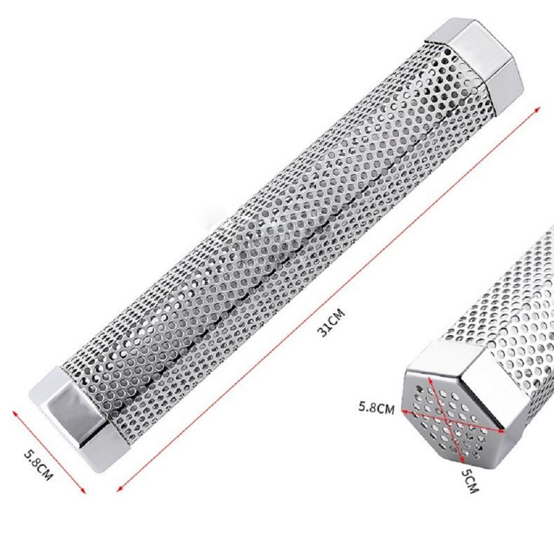 12 Inch Stainless Steel Cold Smoke Tube Smoked For All Grills Pellet Smoker Tube Perforated Cold Smoke Generator Box Bacon BBQ
