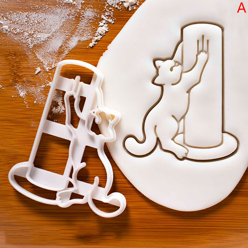 Molde para cortar galletas con forma de culo de gato, cortadores de sello de galletas hechos a mano, utensilios para hornear, suministros de cocina para fiestas: A