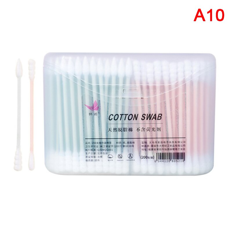 200pcs Makeup Cotton Swab Swab Household Disposable Double-Headed Boxed