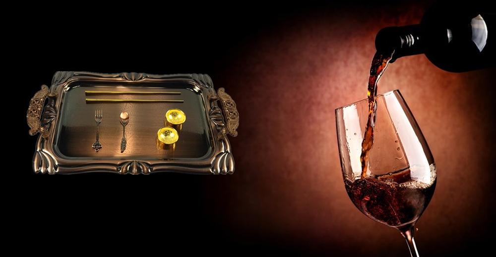 Nordic Importado Artesanato Cobre Pallet Prato de Jantar Do Hotel Sala de estar Do Hotel Casa Arranjo de Venda Direta Da Fábrica de Aço Inoxidável