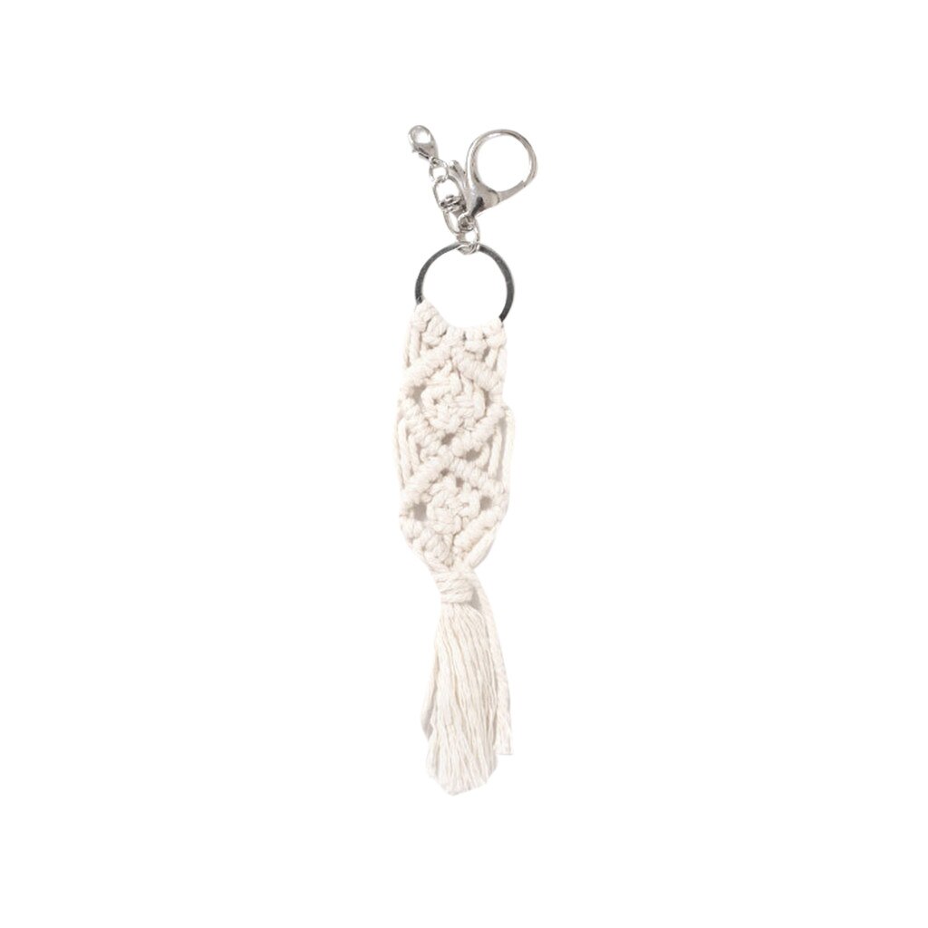 25# Artilady Hawaii Tassel Keychains For Women Boho Key Holder Keyring Macrame Bag Charm Jewelry For Friends: A