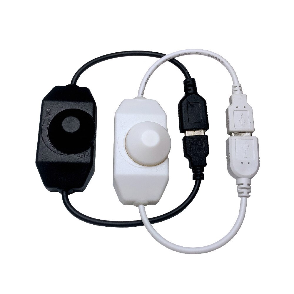 Usb Knop Dimmer Led Strip Schakelaar Wit/Zwart Usb 5V Knop Verlichting Accessoires Dimmers Switch Connector