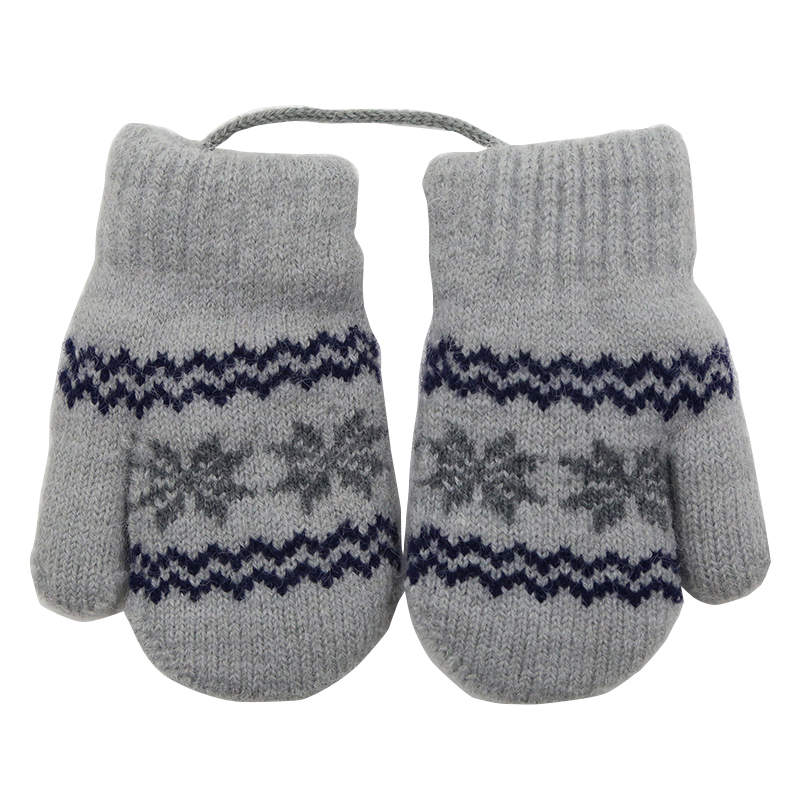 Balleenshiny Winter Kids Gloves Children&#39;s Small Snowflake Alpaca Wool Thick Warm Knitted Mittens Newborn Baby Gloves