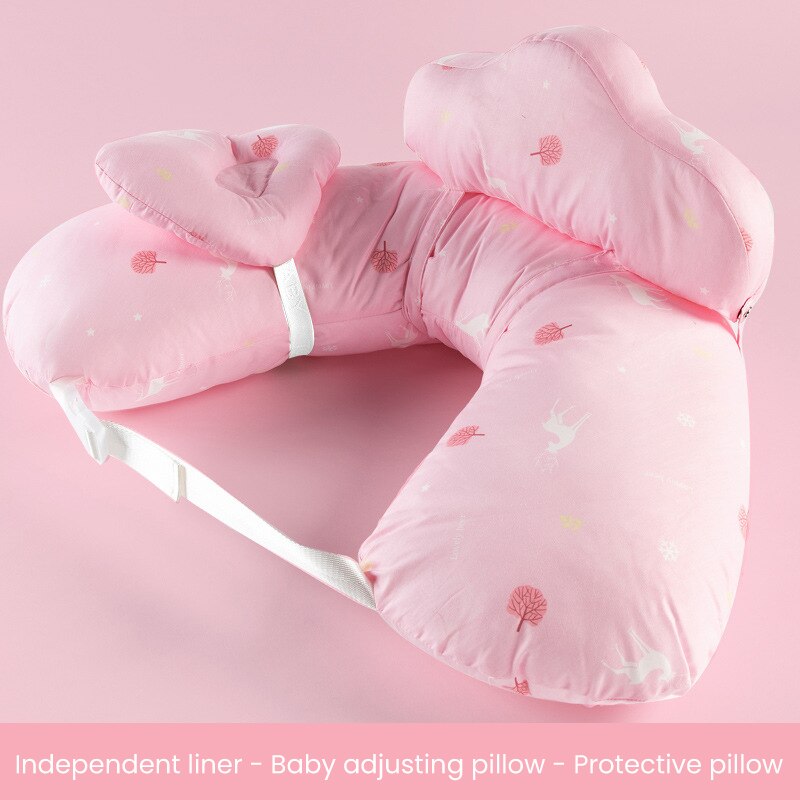 Almohada brillante de algodón para bebé, almohada de lactancia de color, almohada de maternidad para bebé, almohada de alimentación para bebé: B-Pink