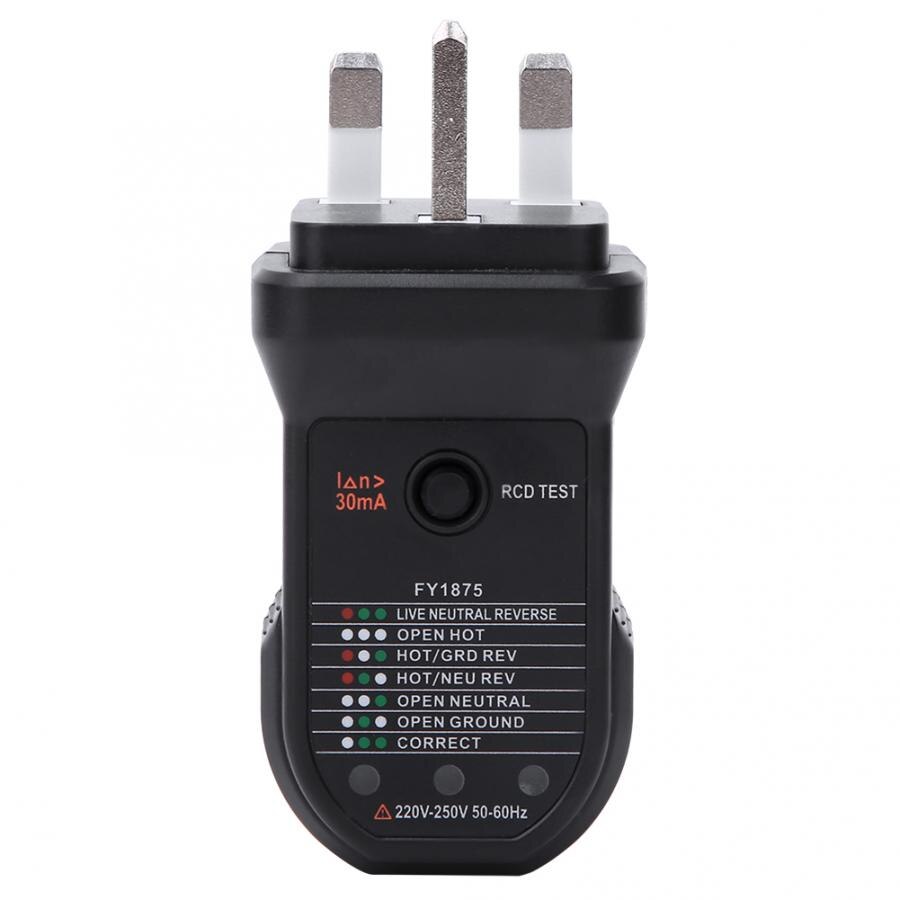 Stopcontacttester, stopcontactdetector, veiligheidslekbeveiliging, testinstrument voor stroomonderbrekers voor het testen van 220-250v stopcontacten