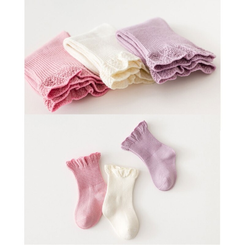 3 paar Baby-Socken freundlicher Mädchen Herbst Winter Warme Socken Kleidung Zubehör
