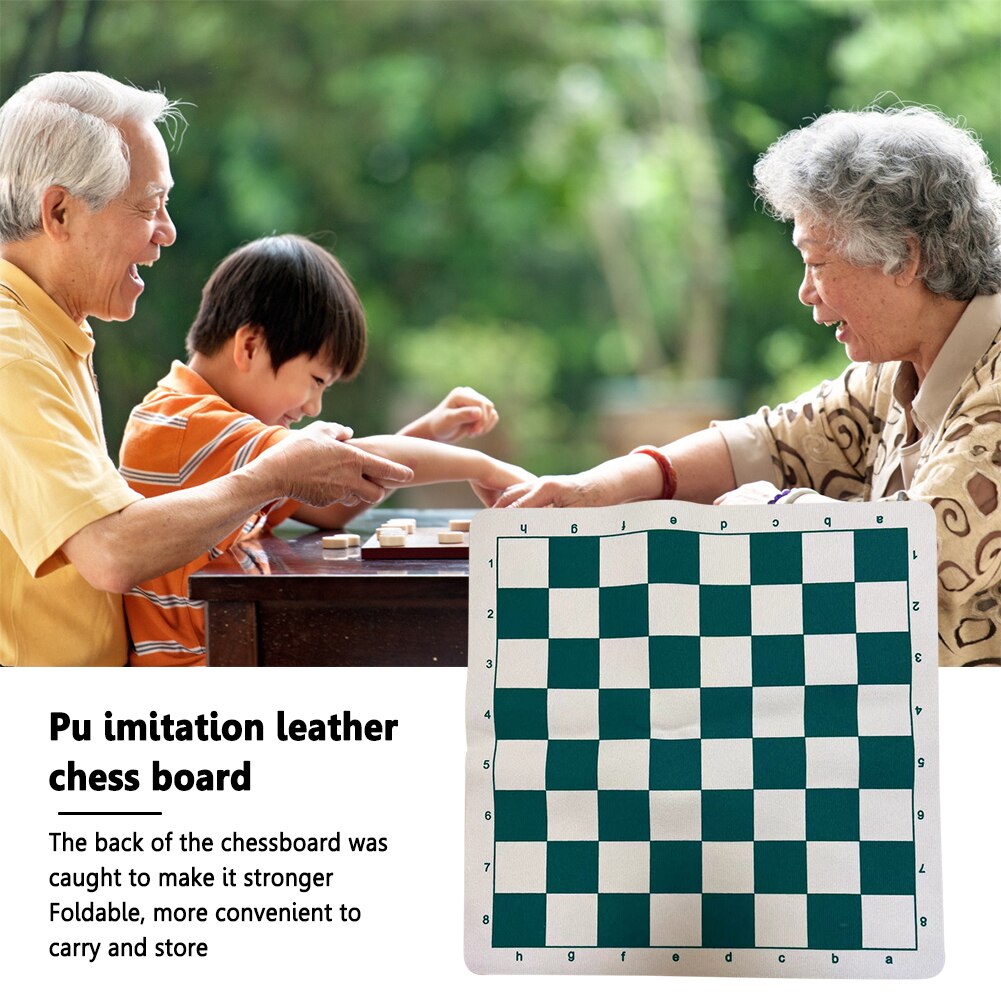 1PC PU Leather Tournament Educational Chess Board Portable Foldable For Children&#39;S Educational Games Chessboard Without chess
