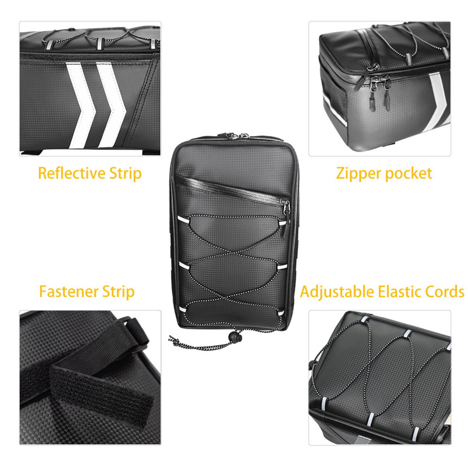 Fietsenrek Bagagedrager Bag Waterdichte Motorcycle Tail Tool Tas Grote Capaciteit Fiets Achter Bag Pu 8L/9L Opslag pakket Gereedschapstas