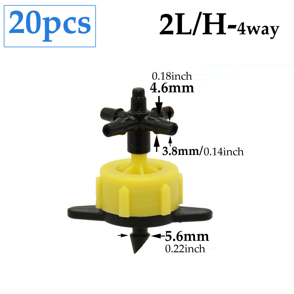 2L 4L 8L Irrigation Drippers Fitting 2/4-way Arrow Dropper Connector Cross Water Splitter Emitter Micro Drip Irrigation System: Lavender