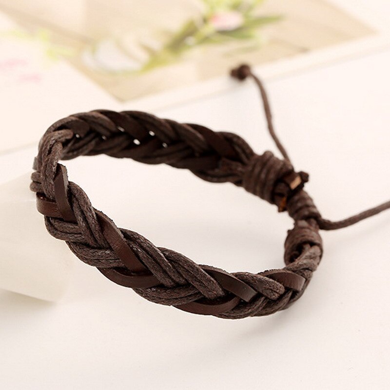 Gute Preis! Frauen Männer Armbänder Reine Hand Weben Leder Armband Einstellbar Armband Männer Schmuck: B017152