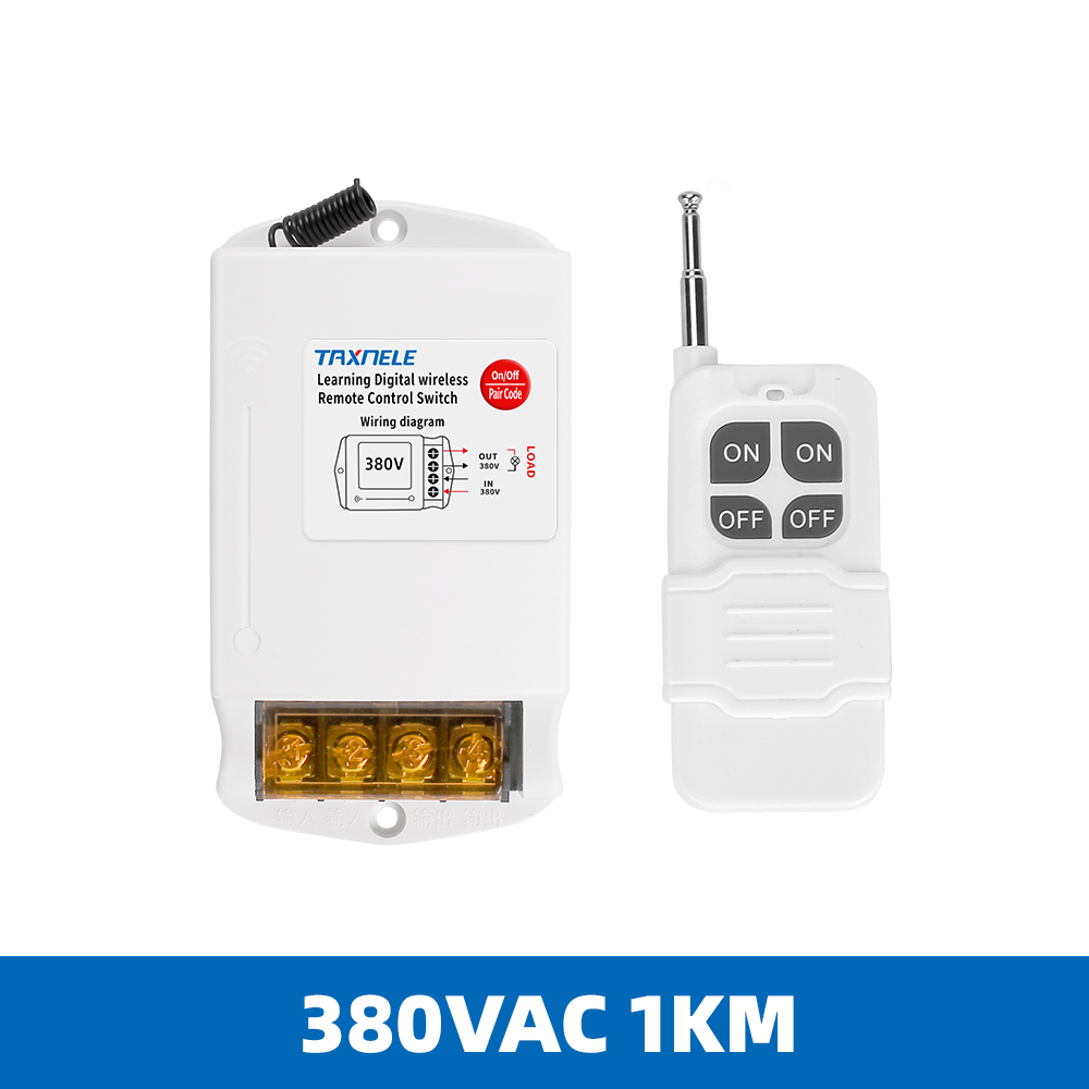 220V 380V Wasserpumpe drahtlose industrielle Fernbedienung Schalter intelligente Hochleistungs-Haushalts drahtlose elektrische Schalter: Brown