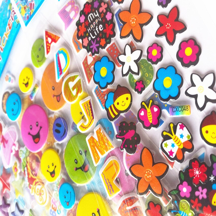 12,24,48,60 Sheets Kids Random Stickers 3D Puffy Bulk Cartoon Zoo Animal Scrapbooking Stickers for Girl Boy Birthday