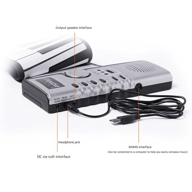 61 touches retrousser Piano Flexible Portable pliable clavier souple Piano électronique