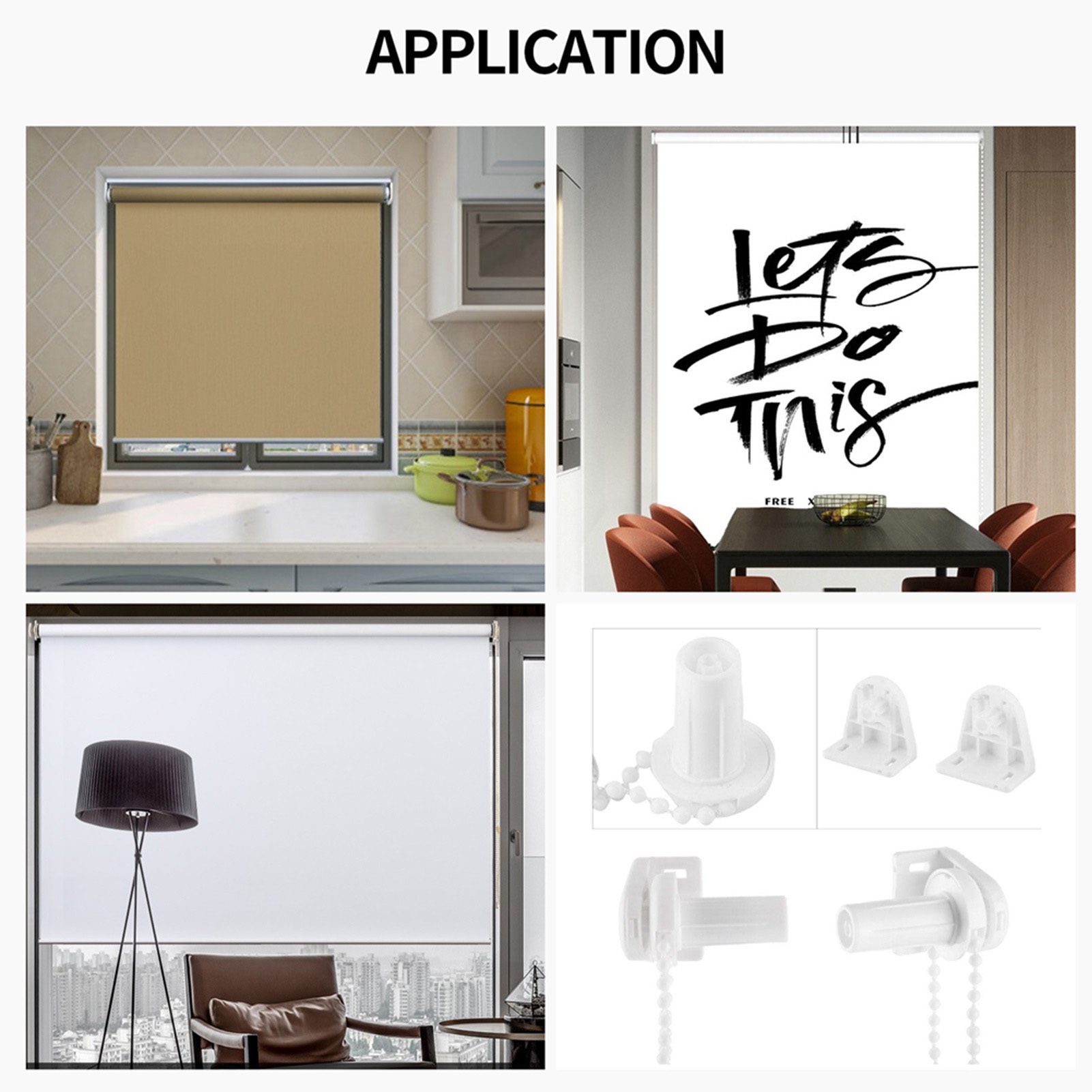 17mm Roller Blind Shade Bracket Side Pulley Chain Repair Fitting Kit Window Treatments Roller Blind Fitting