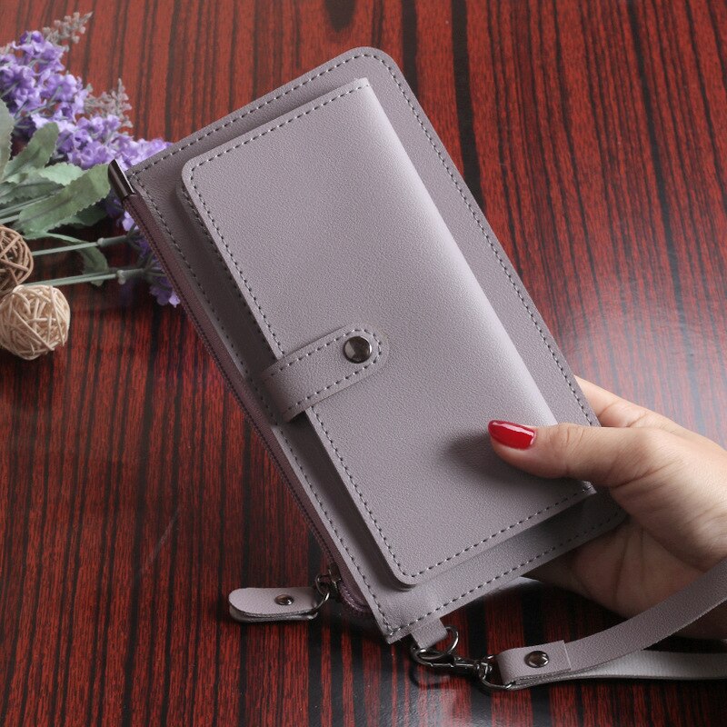 Luxe portemonnee dames, lange rits, leren portemonnees voor dames, portemonnees voor dames, multifunctionele portemonnee, portemonnees voor meisjes, carteira feminina: Paars