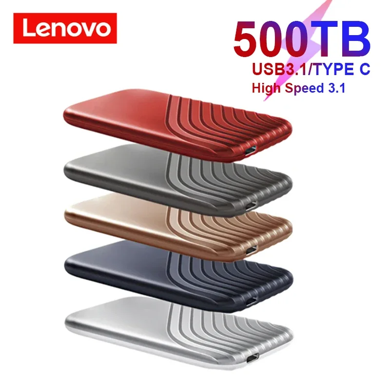 Lenovo 128TB High Speed SSD External Hard Drive USB3.1 Type-C Portable Storage for Laptop/PC 2TB 4TB 8TB Flash Drive