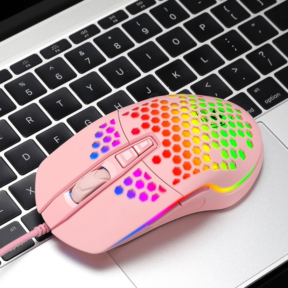 V9 Ergonomische 4000DPI USB Maus Verdrahtete Hohl-aus RGB Kühle Bienenwabe regenbogen Druck Licht Spielen Maus Mäbenutzen für PC