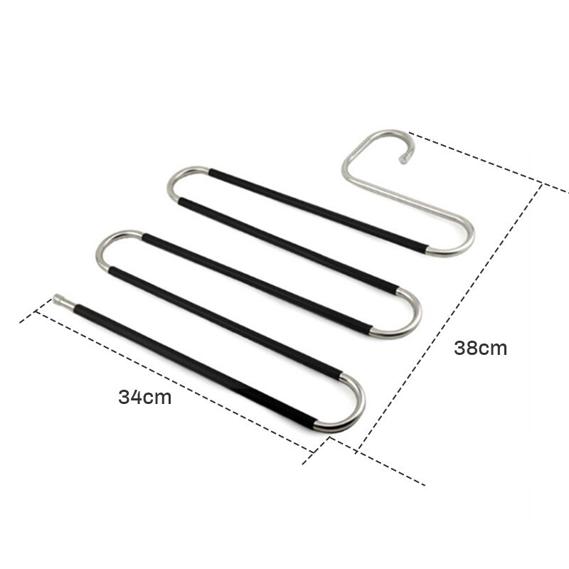 5 layers S Shape MultiFunctional Clothes Hangers Pants Storage Hangers Cloth Rack Multilayer Storage Cloth Hanger 1PCs