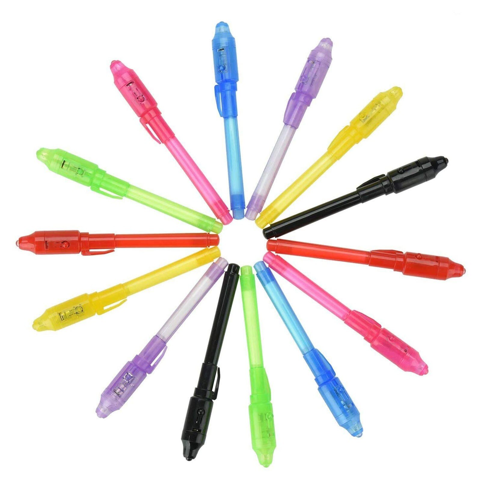 Set Van 14 Onzichtbare Pen Maker Kids Kleine Bericht Pen Met Ingebouwde Light 20Ml School Kantoorbenodigdheden party Gunsten @ 40