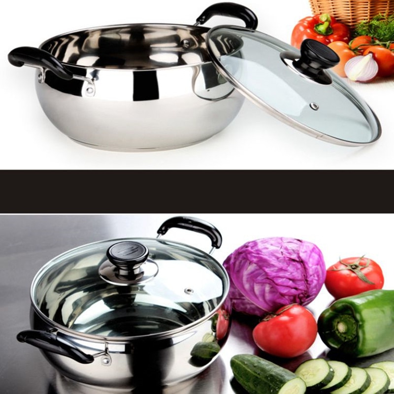 1 stk rustfritt stål kokekar potpot gass induksjon komfyr suppe pottemaker dobbel bunn fortykket nonstick panne