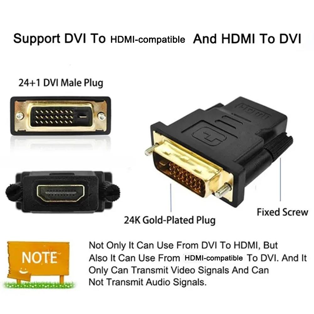 Dvi till hdmi-kompatibel konvertering tv datoranslutning skärm dvi till hd-adapter omvandlare för pc hdtv-projektor