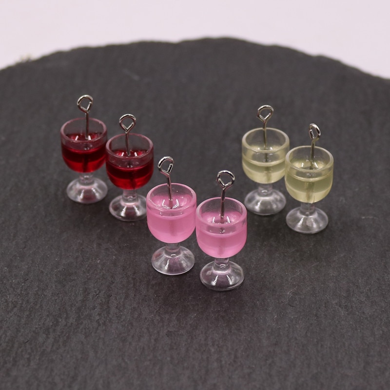 neue 10 stücke Wein Glas Charms Anhänger für DIY dekoration halskette ohrring schlüssel kette Schmuck, Der wein glas marker