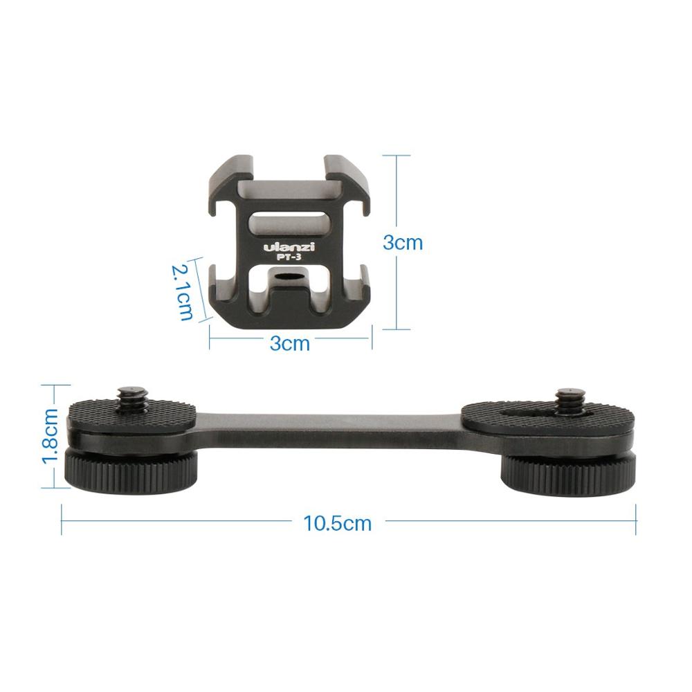 トリプルコールドシューマウントマイク Led ビデオに設定 DJI OSMO 携帯 2 Zhiyun スムーズ 4/Feiyu Vimble 2 ジン