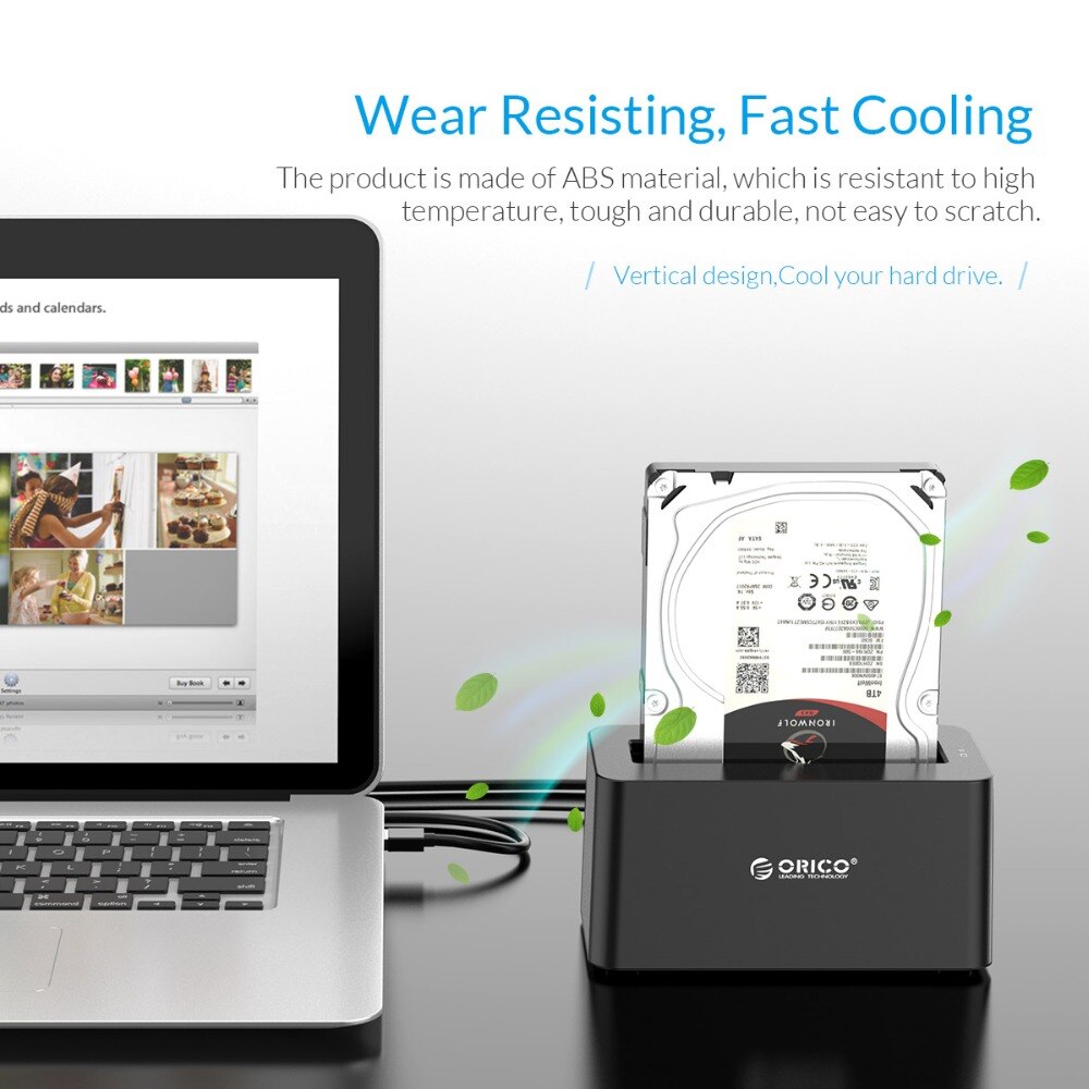 Orico Hdd Docking Station Type C Sata 3.0 USB3.1 Gen2 10Gbps Harde Schijf Docking Station Behuizing Voor 2.5/3.5 Inch Ssd Hdd