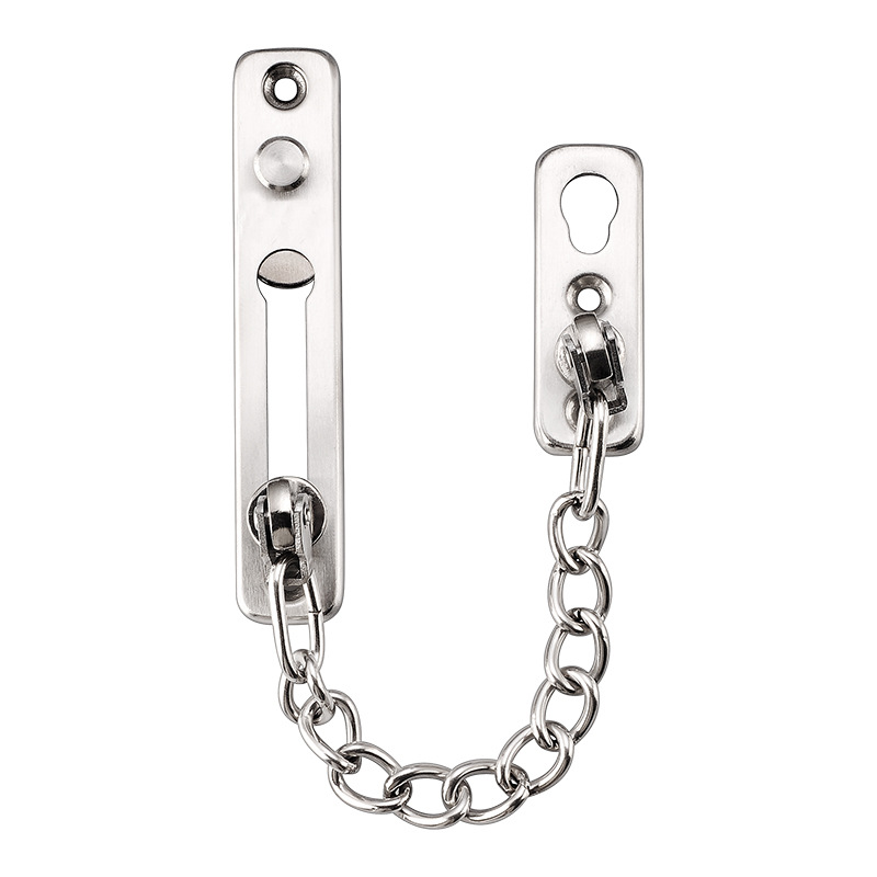 Serratura a catena per porta protezione per catena di sicurezza in acciaio inossidabile con serratura a pressione antifurto a molla chiusura per porta lucidata per impieghi gravosi con vite