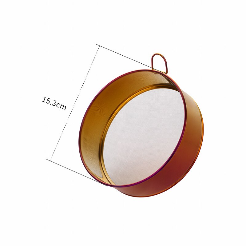 1/2Pcs Cuisine Rond Fine Maille Tamis Filtre À Farine Domestique Tamis à Farine En Acier Inoxydable Filtre à Thé De Cuisson Poudre De Cacao Tamis: 1pc red S