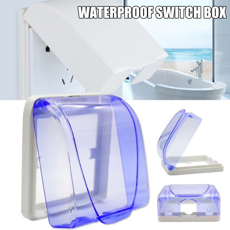 Plastic Wall Switch Waterproof Cover Box Wall Light Panel Socket Doorbell Flip Cap Cover for Bathroom Kitchen Switch Protector
