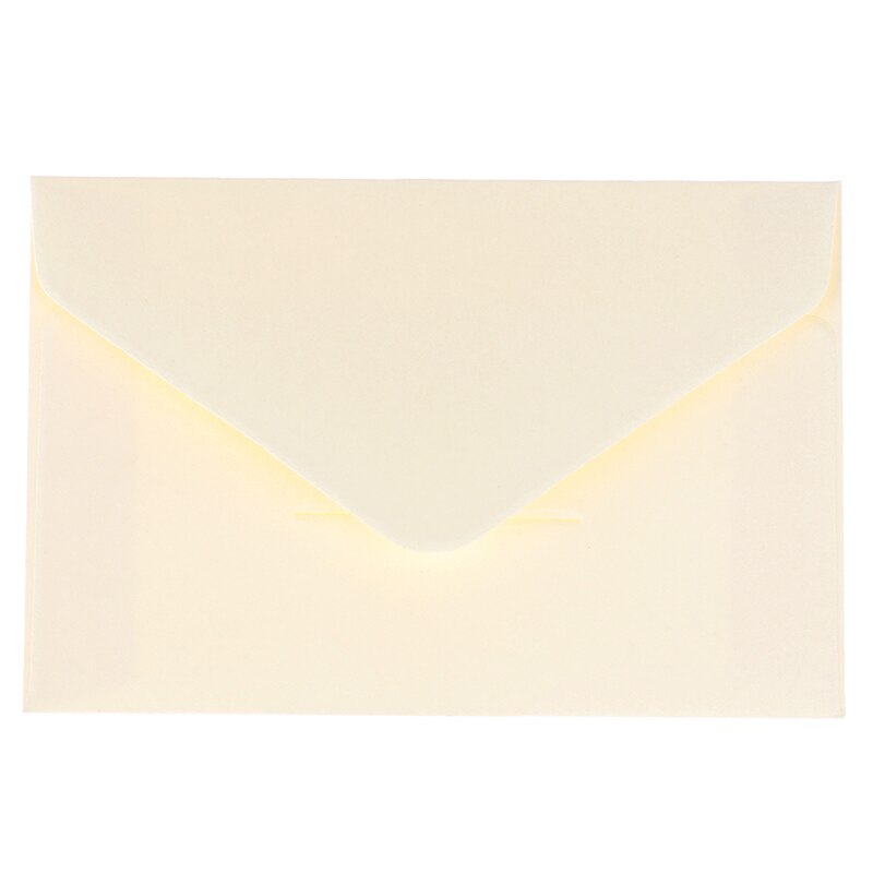 20 stuks klassieke witte zwarte kraft blanco mini-papieren enveloppen met venster, envelop voor huwelijksuitnodiging: Beige