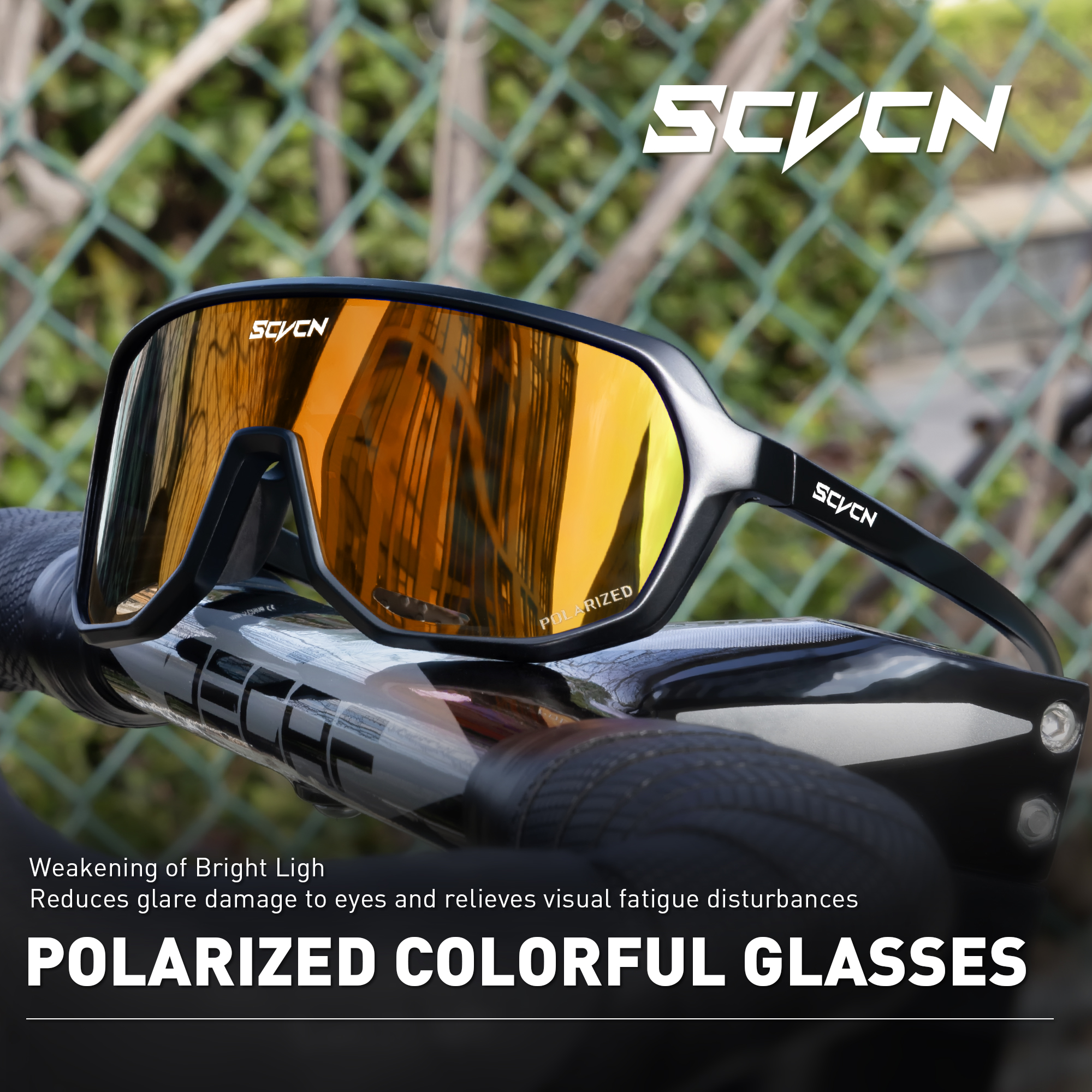 SCVCN Polarized Sunglasses for Driving Cycling Glasses Bicycle Mountain Bike Men Women UV400 Casual Glasses: WHITE