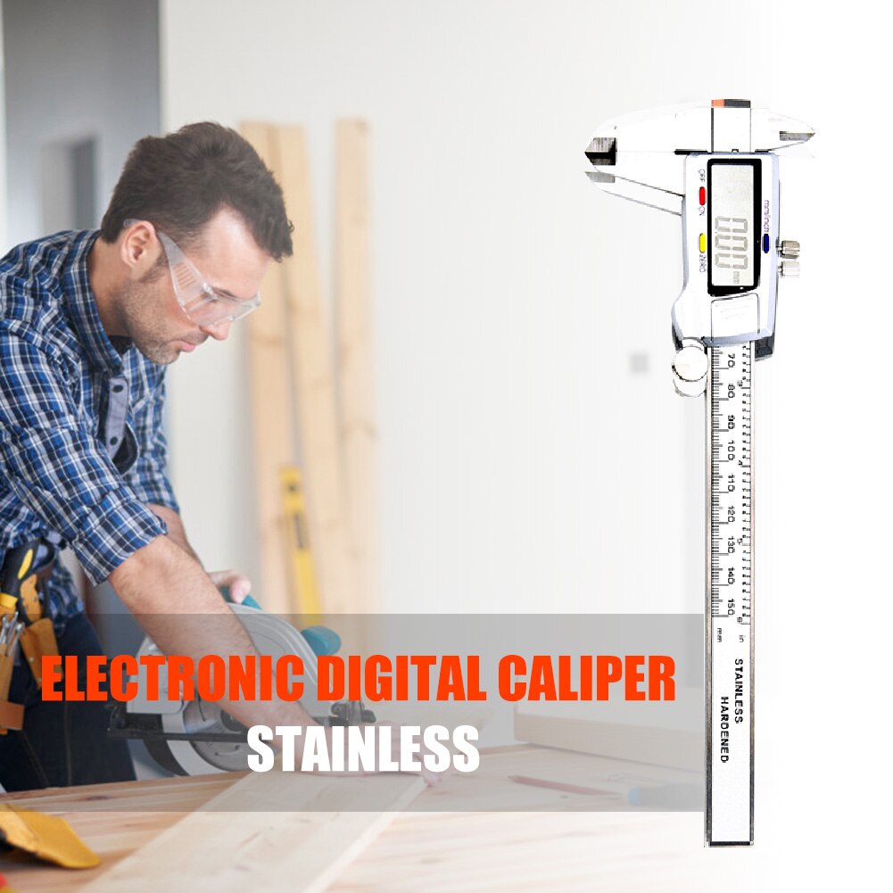 0-150mm Digital Caliper Measuring Tool LCD Electronic Stainless Steel Gauge Measuring Instrument Vernier Calipers Digital Ruler