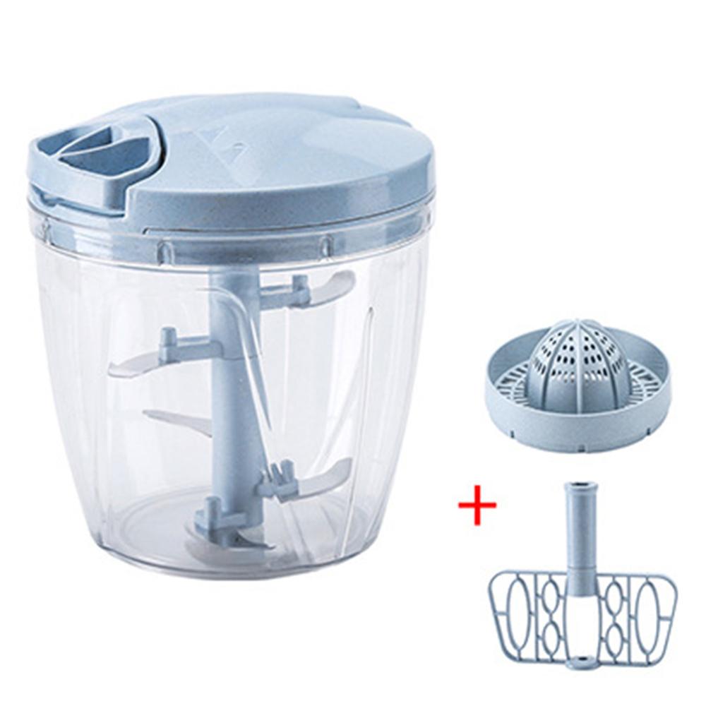 Handbediende Vleesmolen Koken Machine Plantaardige Chopper Ei Mixer Juicer Voor Thuisgebruik Keuken Accessoires Koken Gereedschap: Blue L