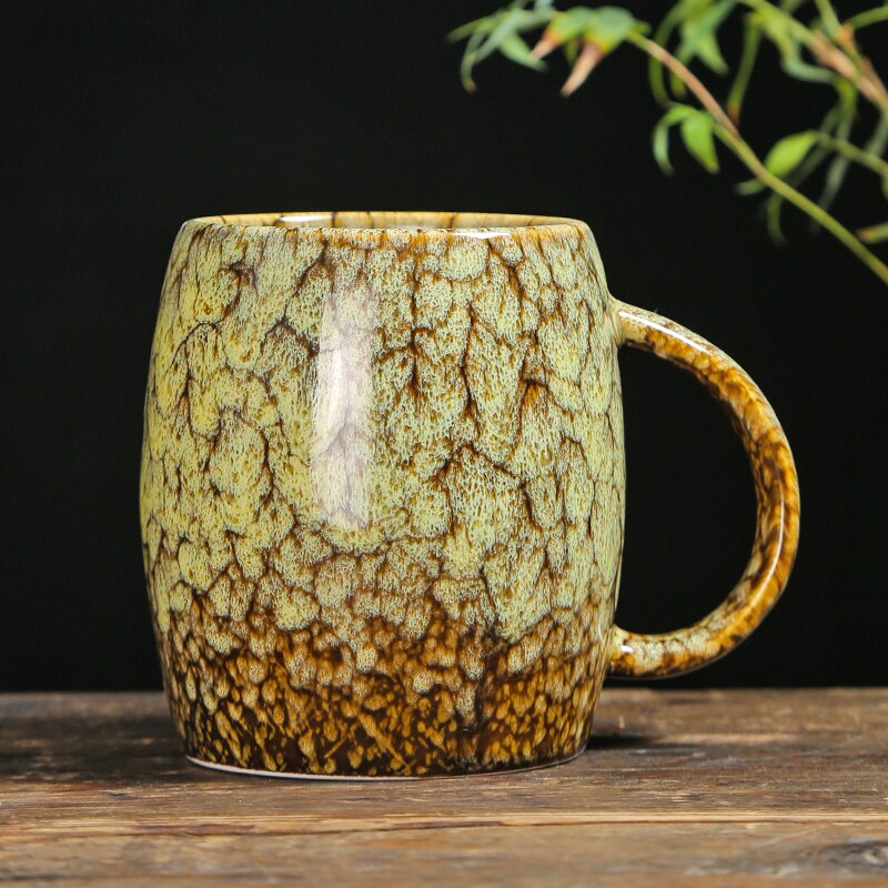 Oven Gebakken Mok Water Cup Huishouden Thee Cup Kantoor Keramiek Cup Grote Paar Melk Koffie Keramische Mok Koffie Mokken leuke Cup: mug-yellow