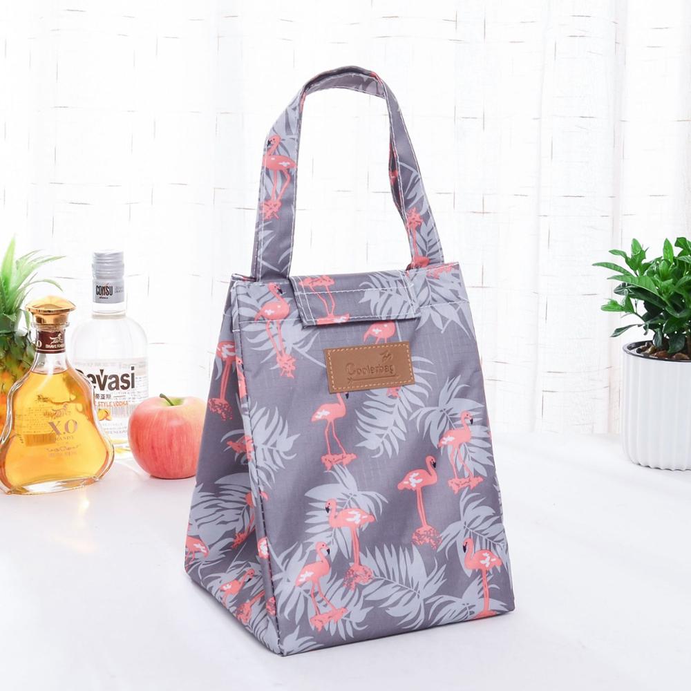 Fahrrad Blume Flamingo Mittagessen Taschen Für Frauen freundlicher Lebensmittel Kühltasche Mittagessen Kasten Kühler Mittagessen Kasten Isolierung Tragbare Tote tasche: 07