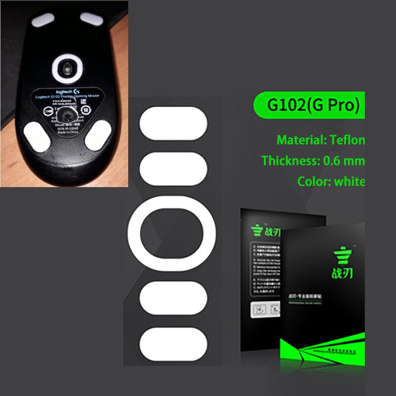 1Set 0.6Mm Witte Muis Pads Gaming Muis Voeten Muis Skate Voor Logitech G Pro Draadloze En Anderen Model