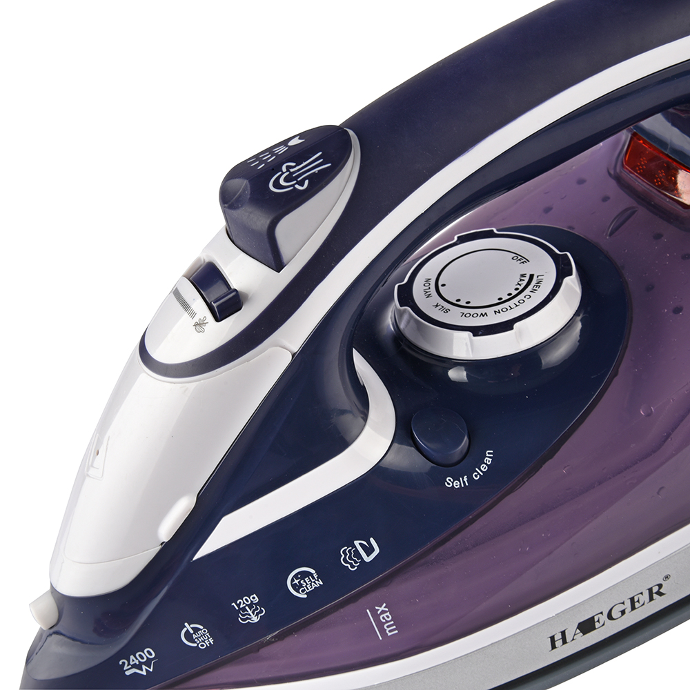 2400W Colorful Electric Steam Iron Adjustable Ceramic soleplate iron For Clothes Multifunction