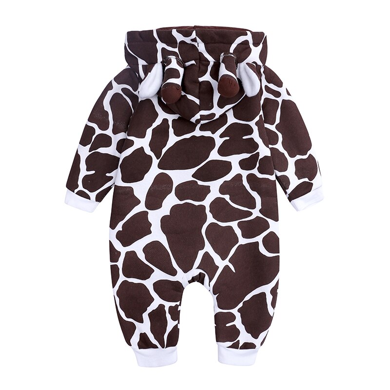 Nette reizende cartoon giraffe baumwolle baby jungen mädchen overall neugeborenen winter dicke herbst baby outfit Weihnachten kinder kleidung